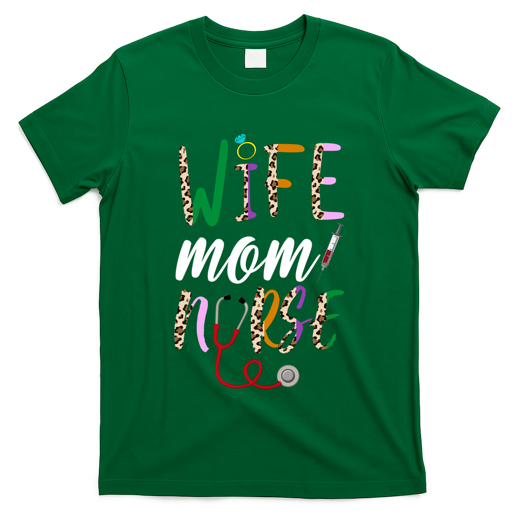 Wife Mom Nurse Cheetah T-Shirt