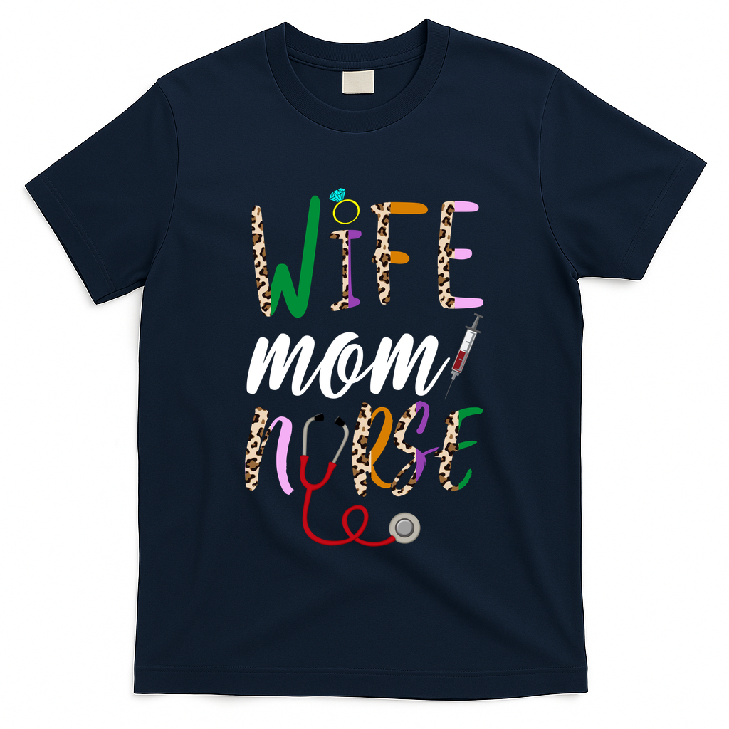 Wife Mom Nurse Cheetah T-Shirt