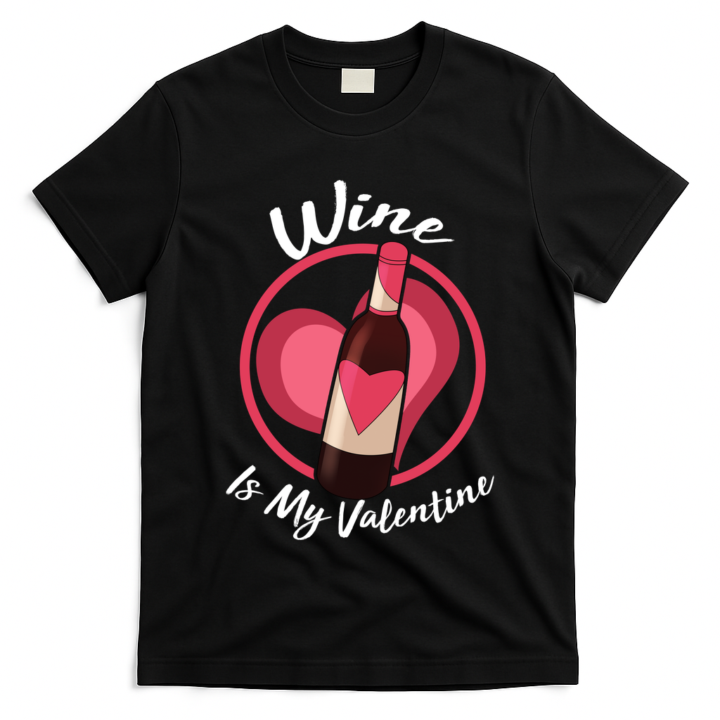 Wine is My Valentine Funny Valentine's Day T-Shirt