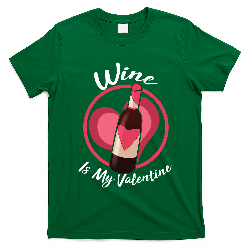 Wine is My Valentine Funny Valentine's Day T-Shirt
