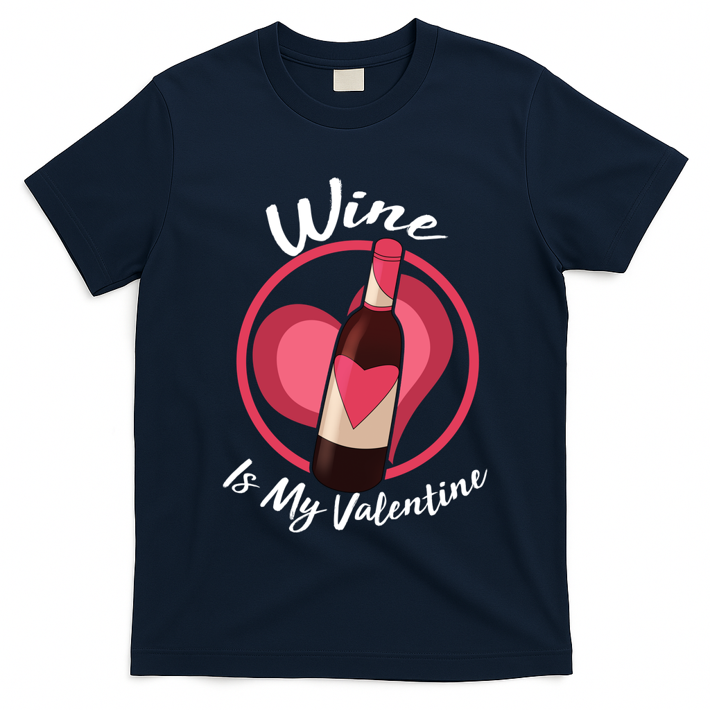 Wine is My Valentine Funny Valentine's Day T-Shirt