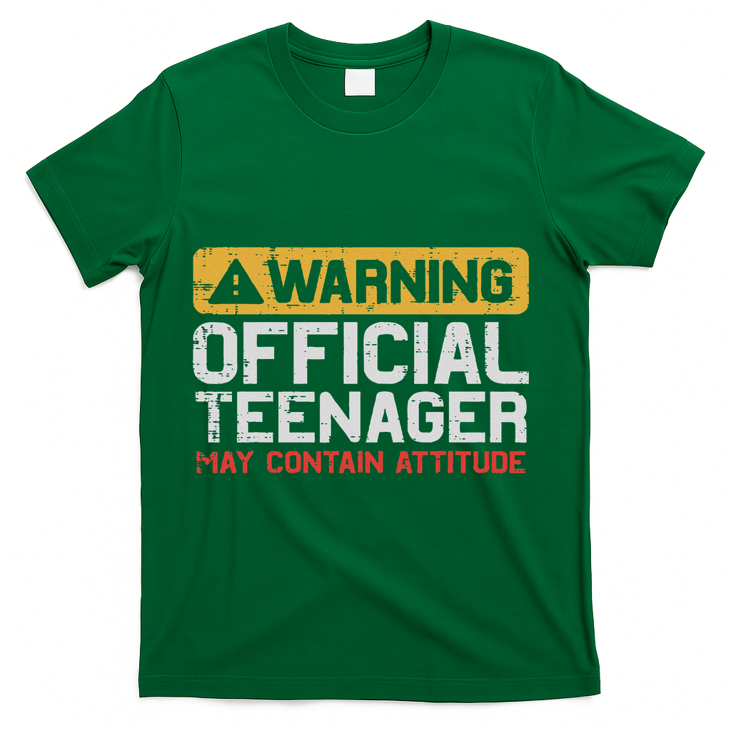 Warning Nager Attitude 13th Birthday T-Shirt - Green