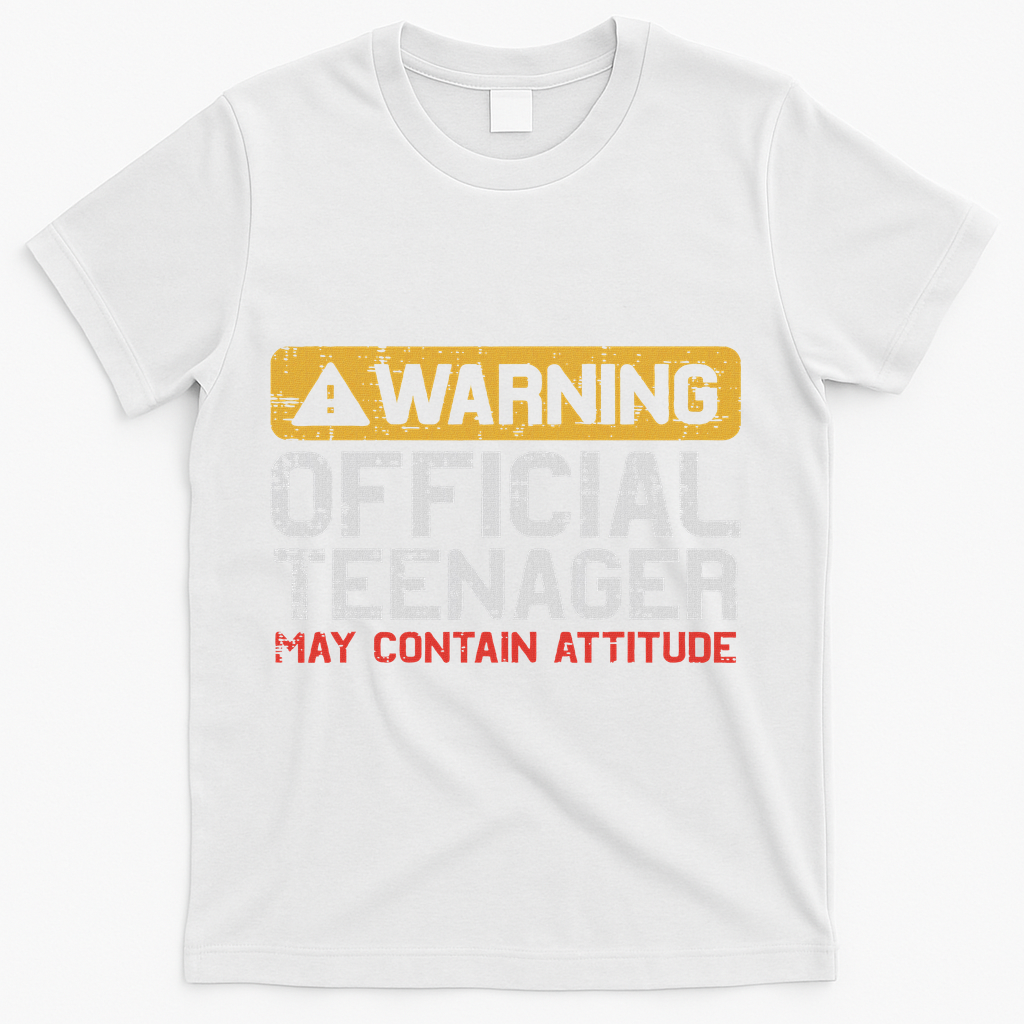 Warning Nager Attitude 13th Birthday T-Shirt - White