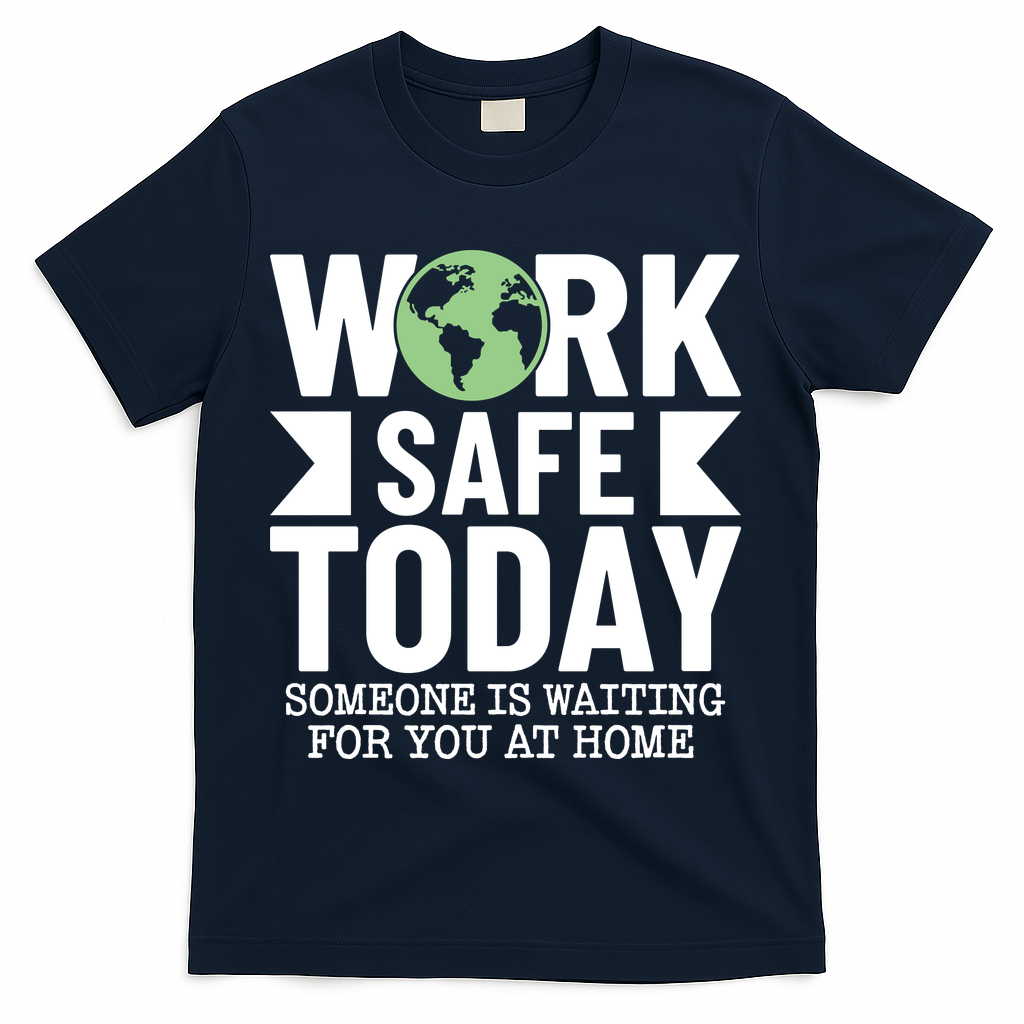 Work Safe Today World Day For Safety And Health T-Shirt - Navy