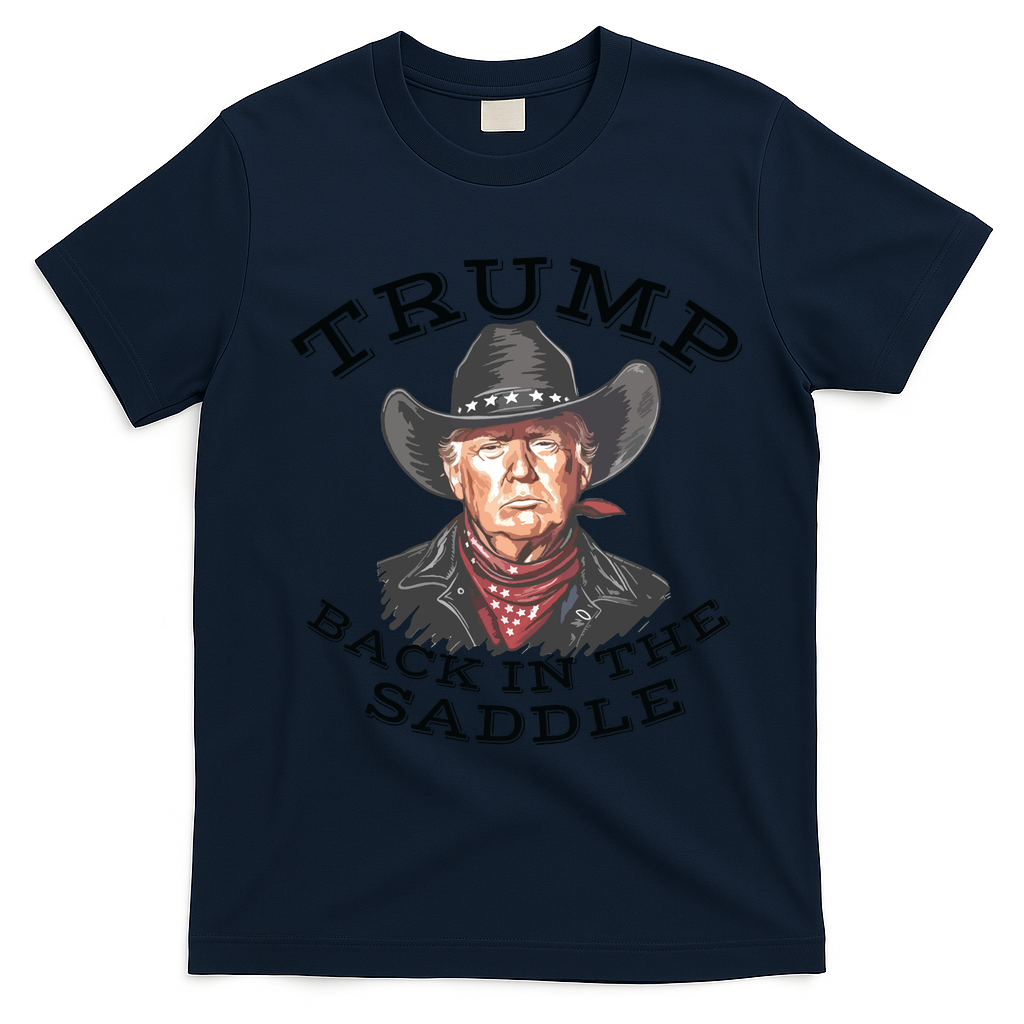 Western Trump Cowboy T-Shirt - Navy Blue