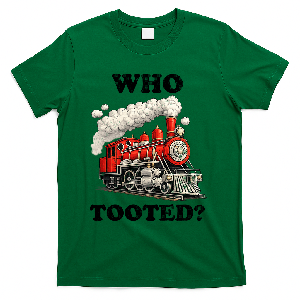 Who Tooted Funny Train T-Shirt - Green