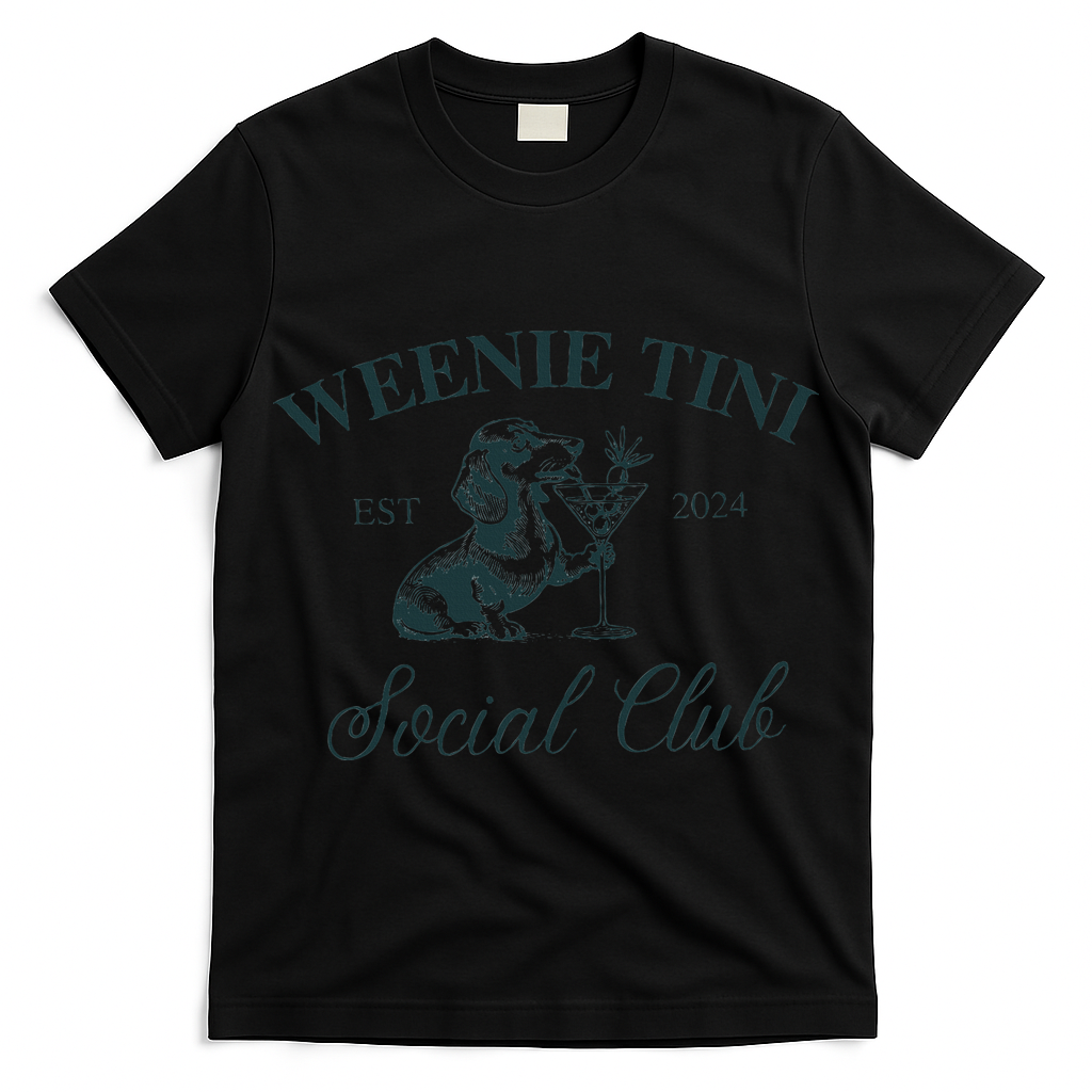 Weenie Tini Social Club Dachshund Weiner Dog T-Shirt