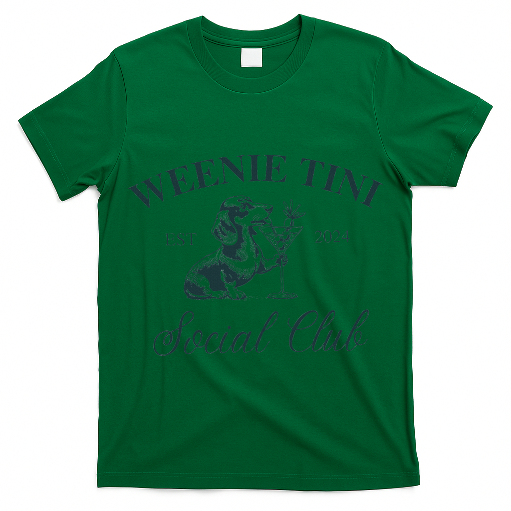 Weenie Tini Social Club Dachshund Weiner Dog T-Shirt