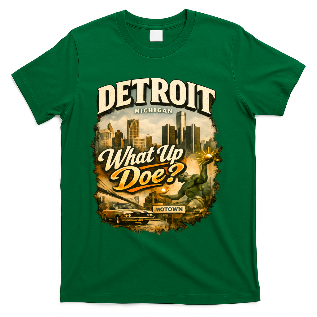 What Up Doe Detroit Michigan Motown T-Shirt - Green
