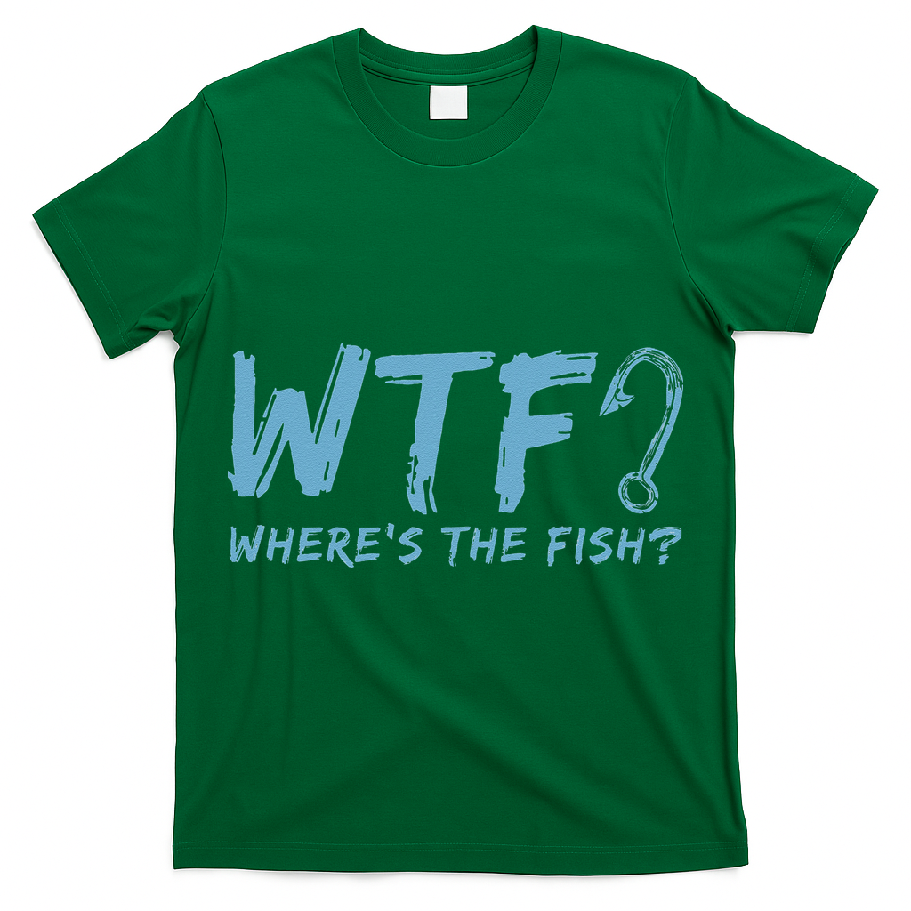 WTF Wheres The Fish Gift Funny Fishing Quote Fishing T-Shirt