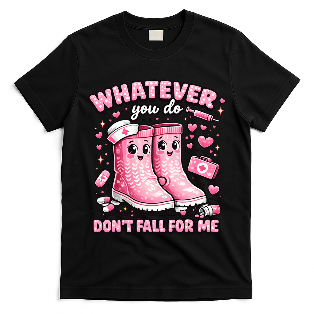 Whatever You Do Don't Fall For Me RN PCT CNA Nurse Valentine T-Shirt