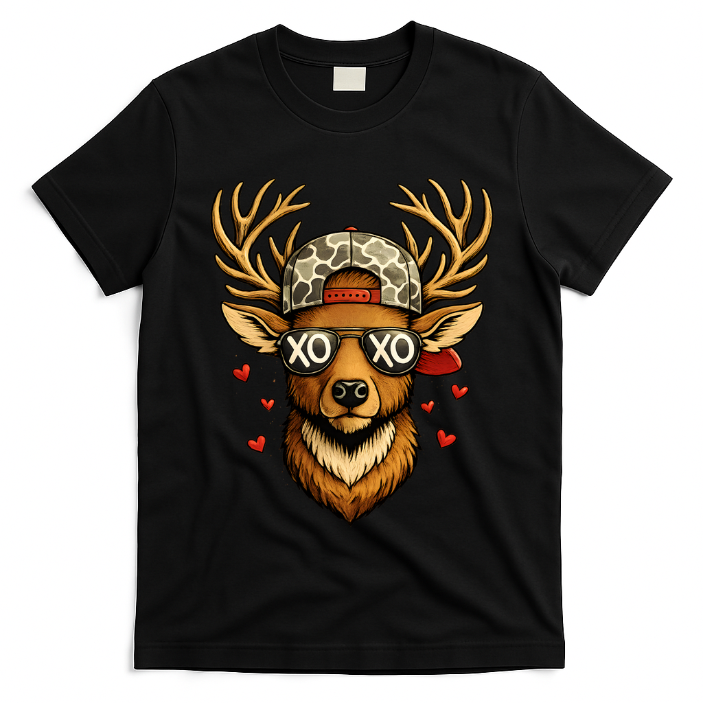XOXO Valentine Buck Camo Deer Hunting T-Shirt