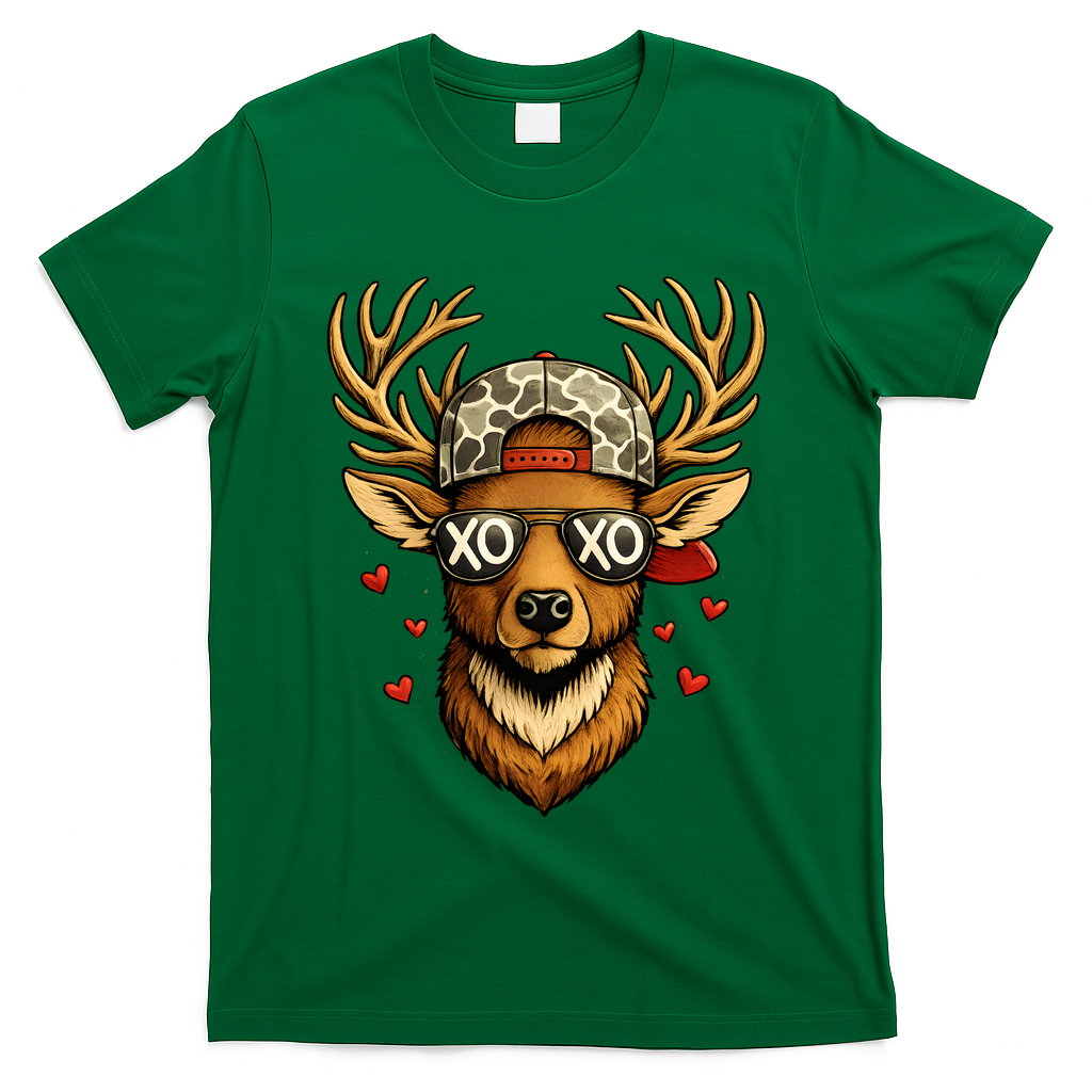 XOXO Valentine Buck Camo Deer Hunting T-Shirt