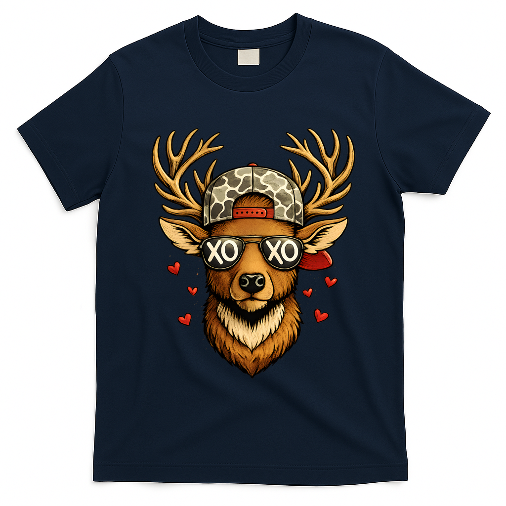 XOXO Valentine Buck Camo Deer Hunting T-Shirt