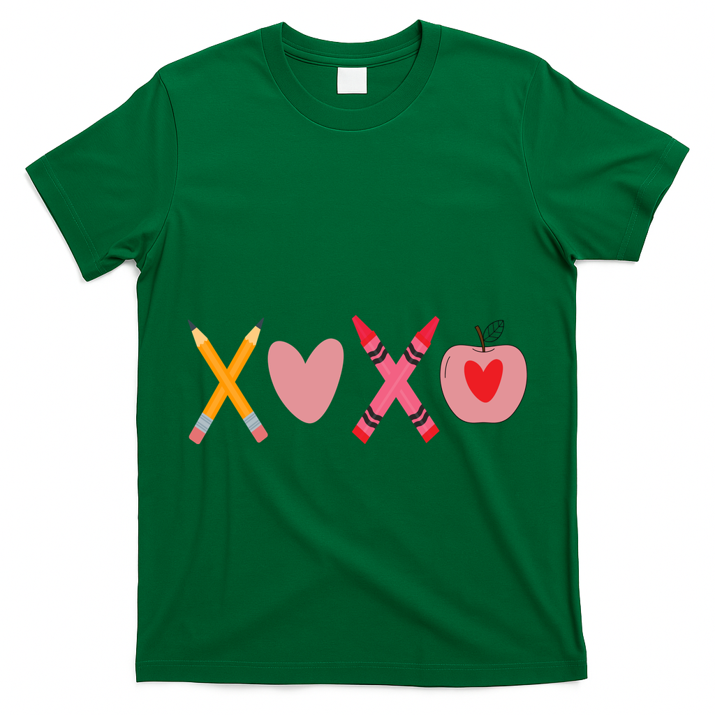 Xoxo Valentines Day Pencil Apple School T-Shirt