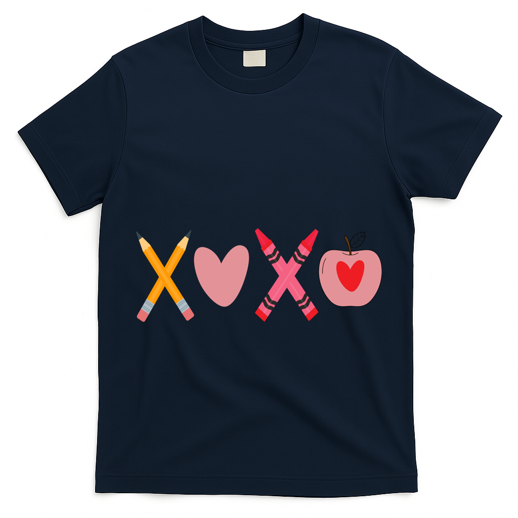 Xoxo Valentines Day Pencil Apple School T-Shirt
