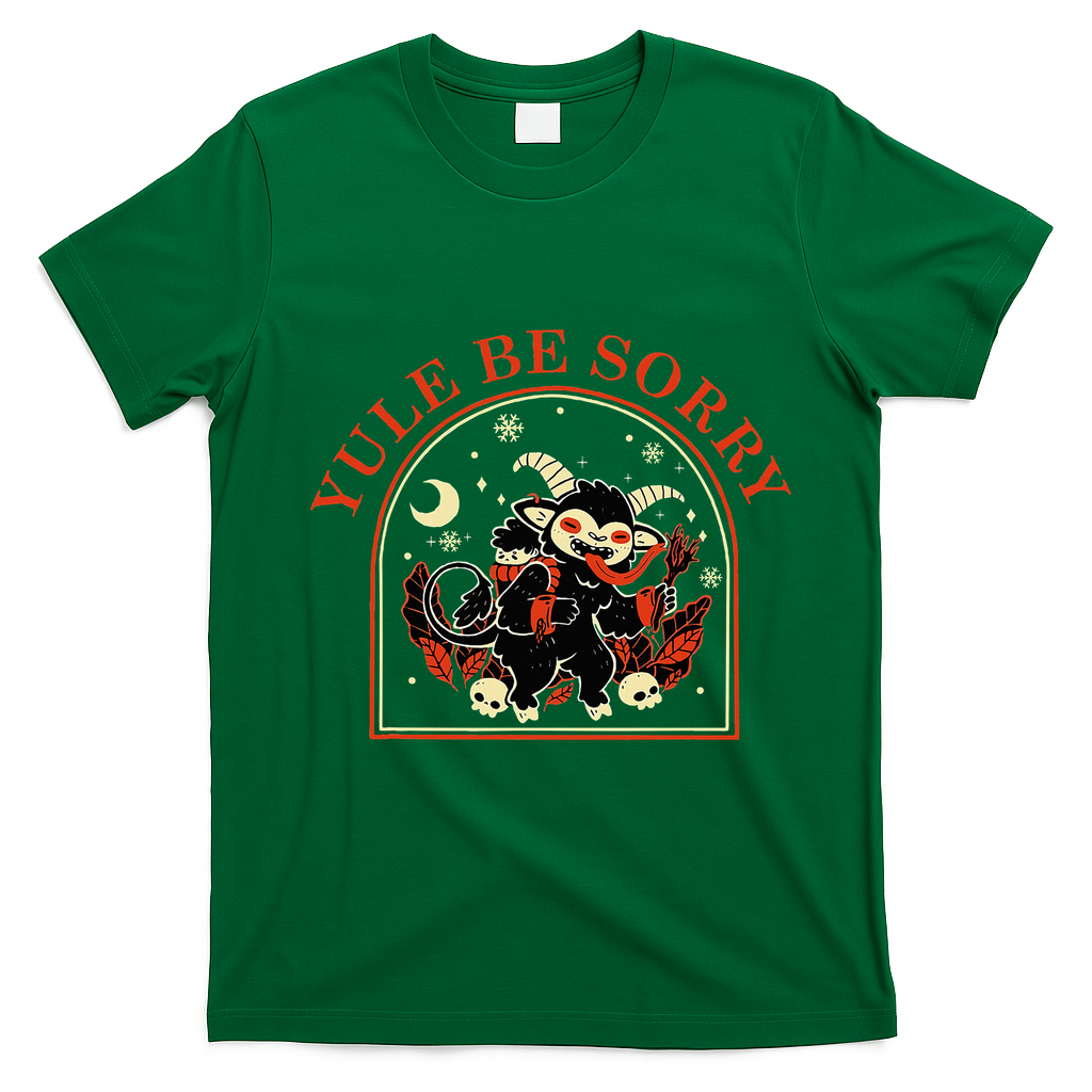 Yule Be Sorry Cute Krampus Dark Christmas Merry Krampus T-Shirt - Irish Green