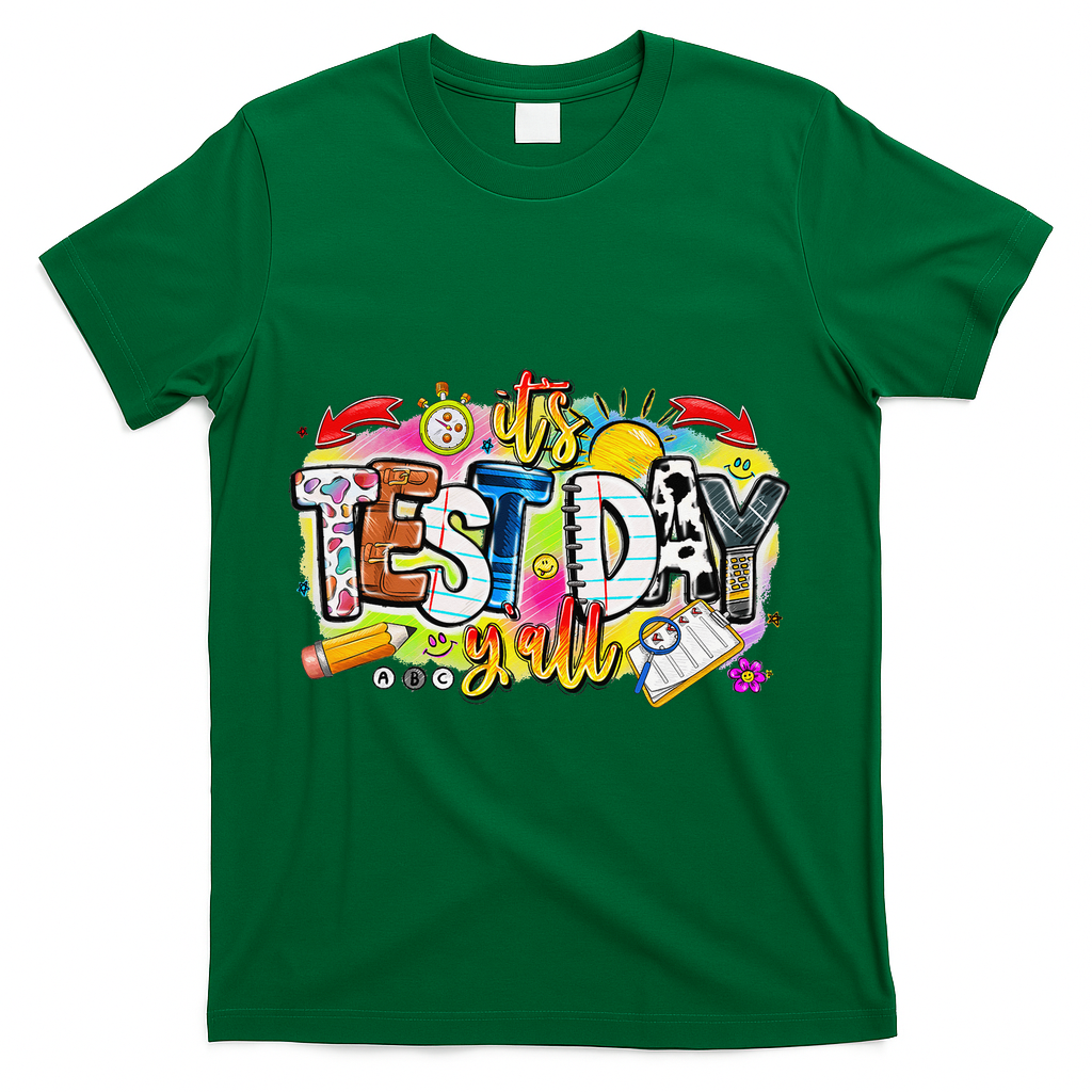 You Got This Test Motivational Testing Day Colorful School T-Shirt - Green