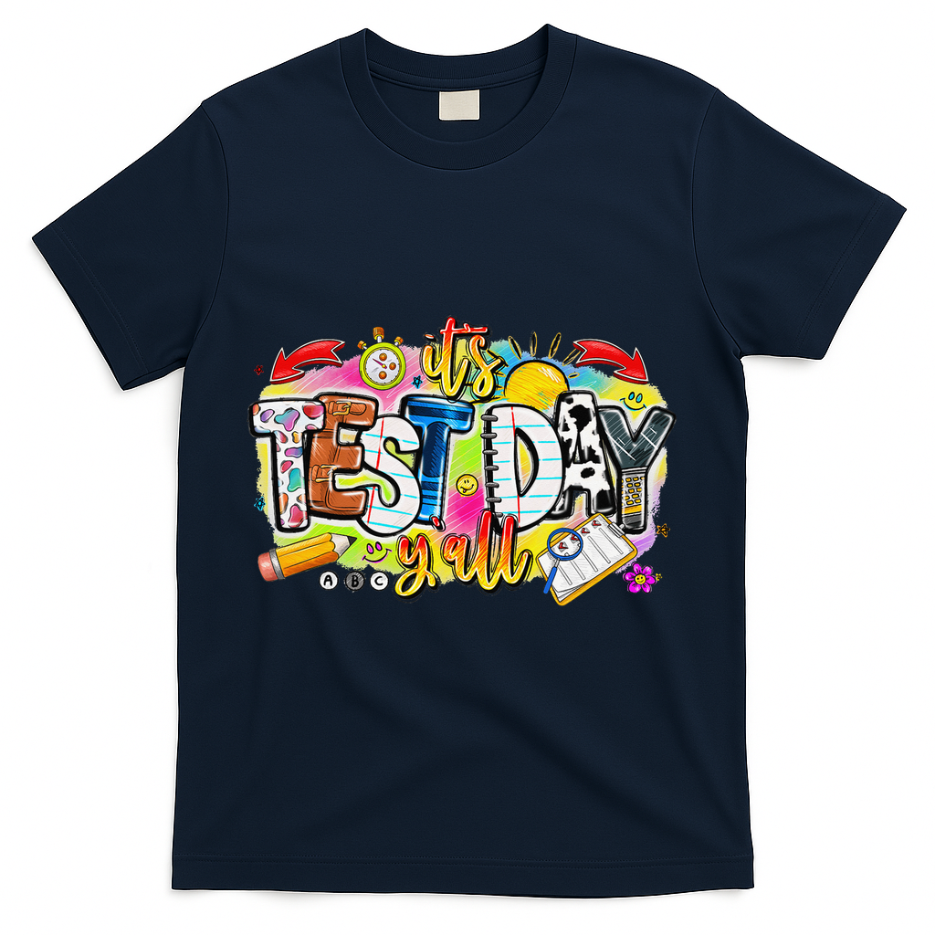 You Got This Test Motivational Testing Day Colorful School T-Shirt - Navy