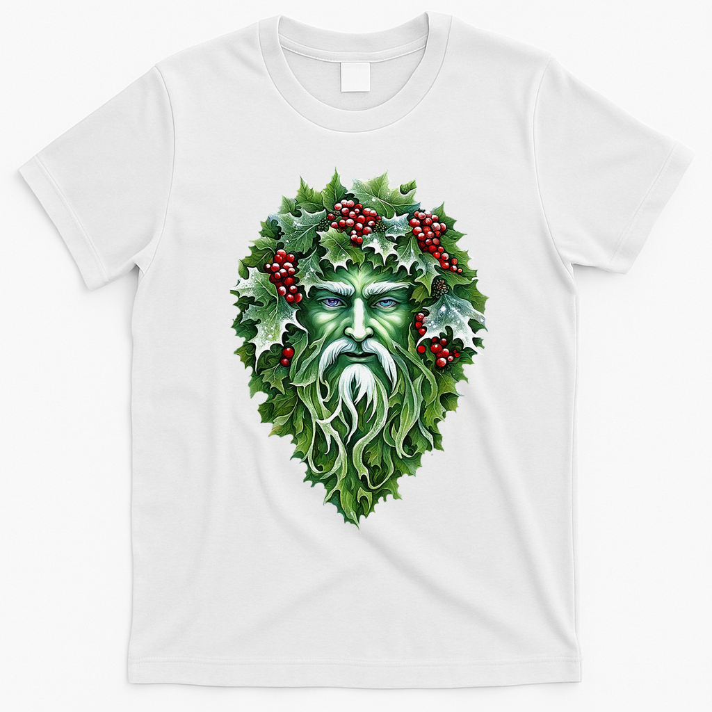 Yule Holly King Green T-Shirt - White