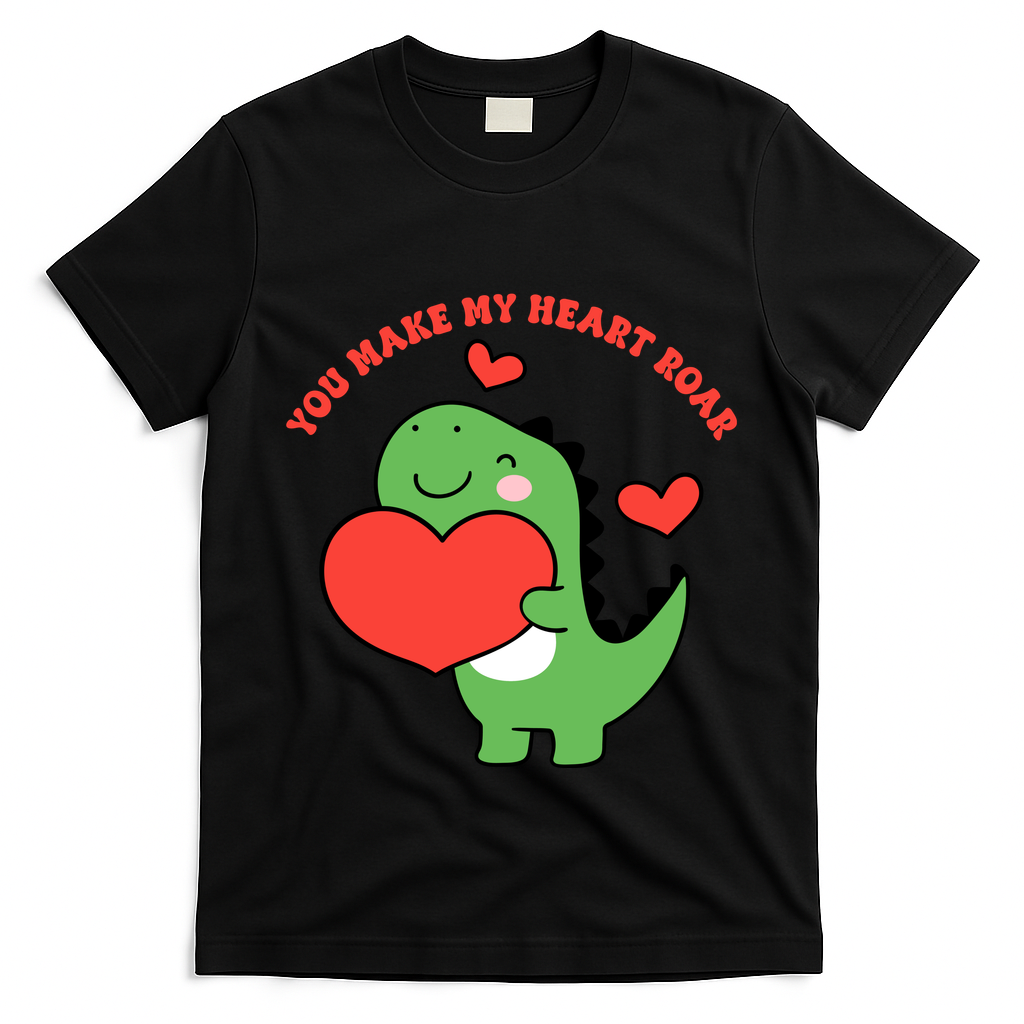 You Make My Heart Roar Valentines Day Cute Dinosaur T-Shirt