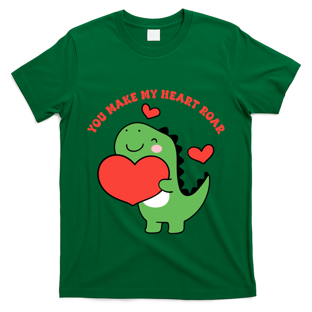 You Make My Heart Roar Valentines Day Cute Dinosaur T-Shirt