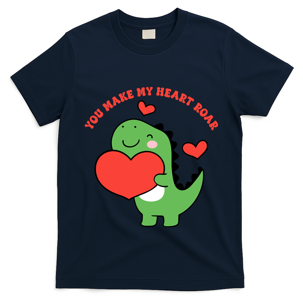 You Make My Heart Roar Valentines Day Cute Dinosaur T-Shirt