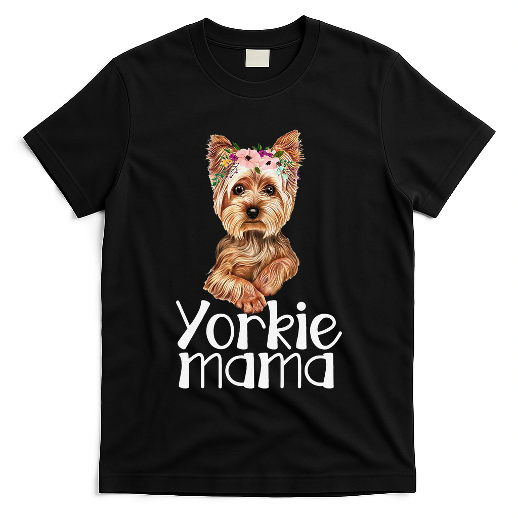 Yorkie Mama Mothers Day Yorkie Lover Owner Yorkie Dog Mom T-Shirt