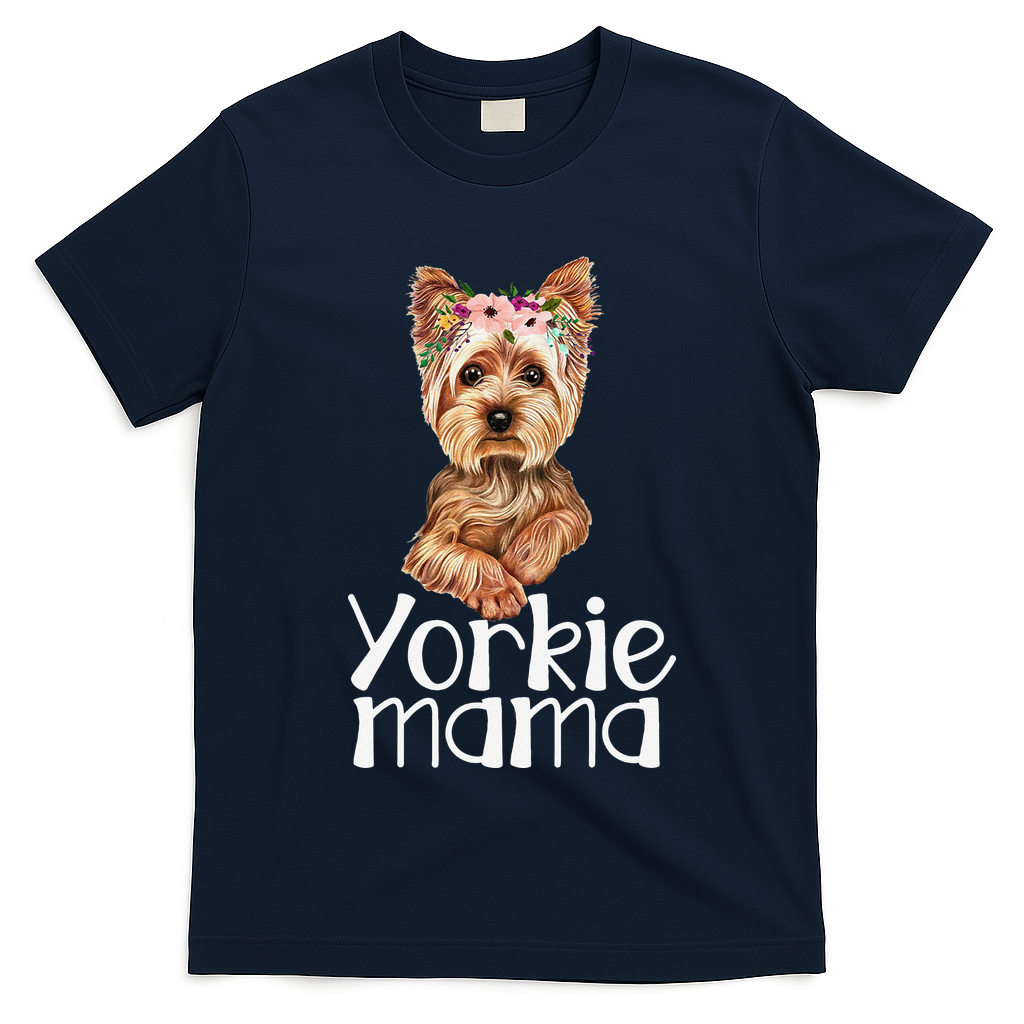 Yorkie Mama Mothers Day Yorkie Lover Owner Yorkie Dog Mom T-Shirt