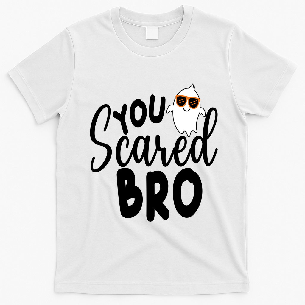 You Scared Bro Funny Halloween Ghost T-Shirt - White