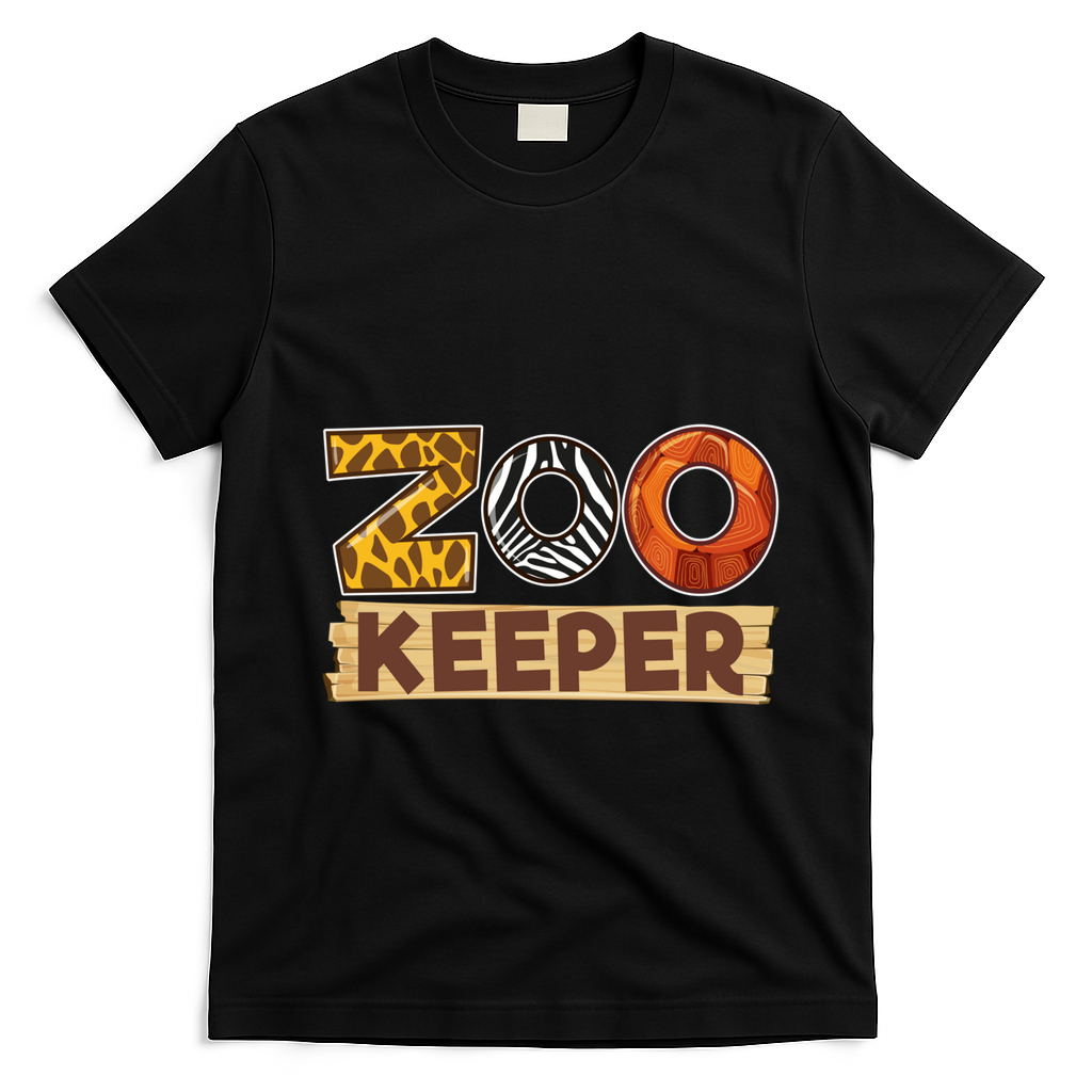 Zoo Keeper Funny African Safari Savanna Animal Costume Gift T-Shirt - Black