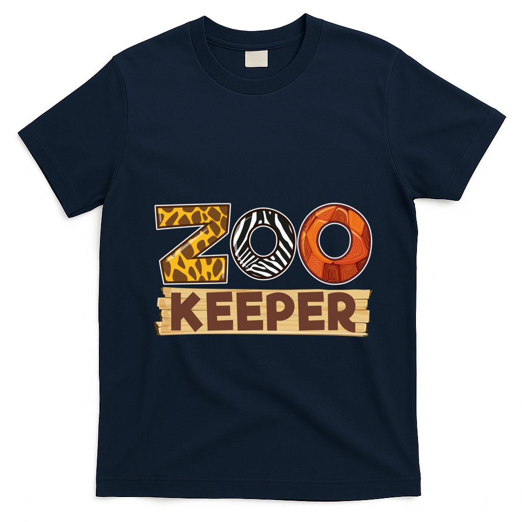 Zoo Keeper Funny African Safari Savanna Animal Costume Gift T-Shirt - Navy Blue