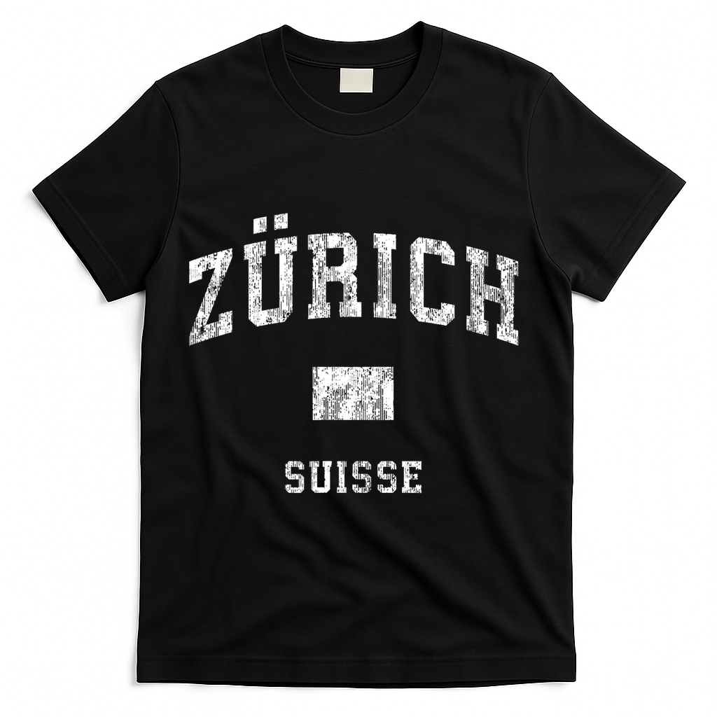 Zurich Switzerland Suisse T-Shirt - Black