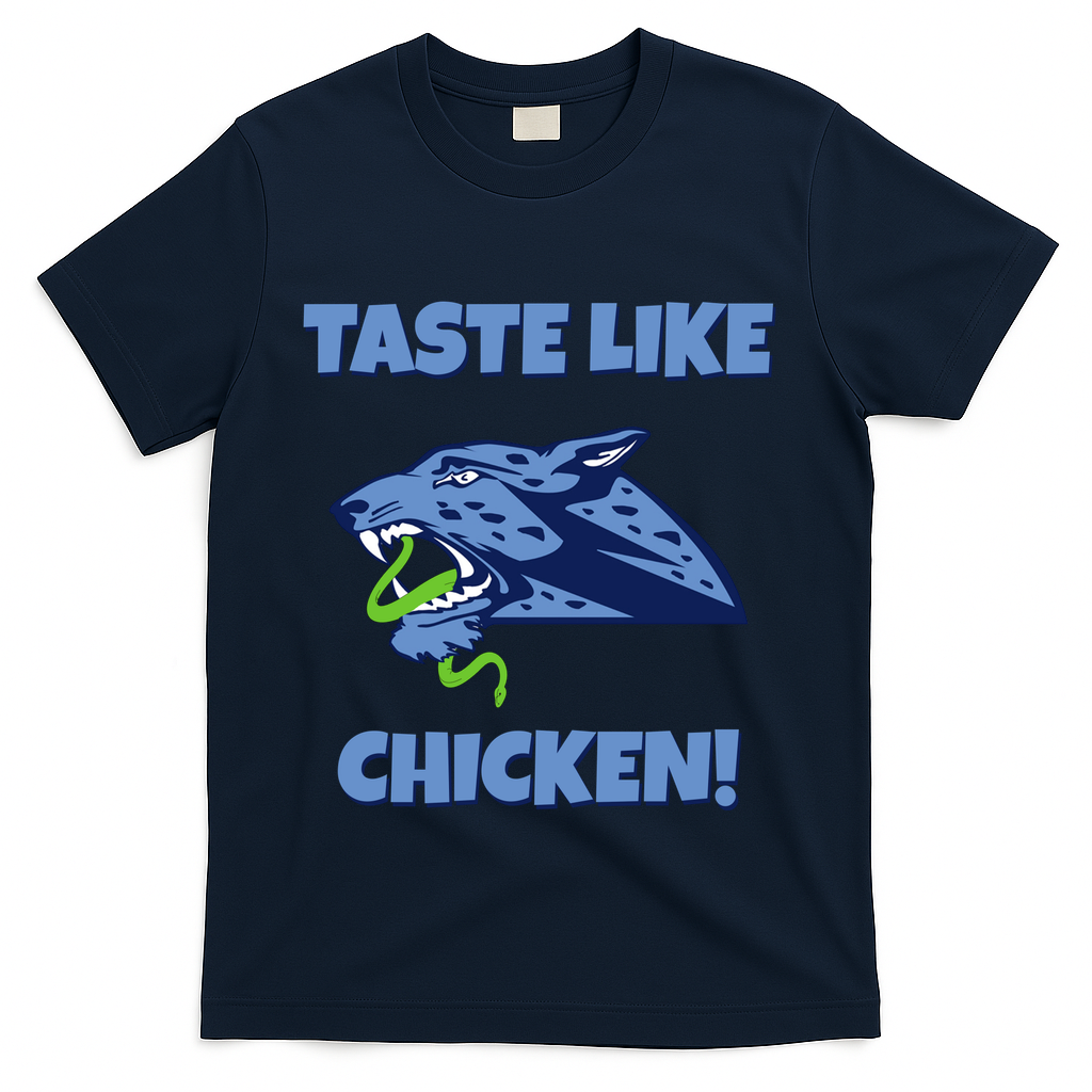 Taste Like Chicken Football Panther Eating Snake Football Rivals T-Shirt
