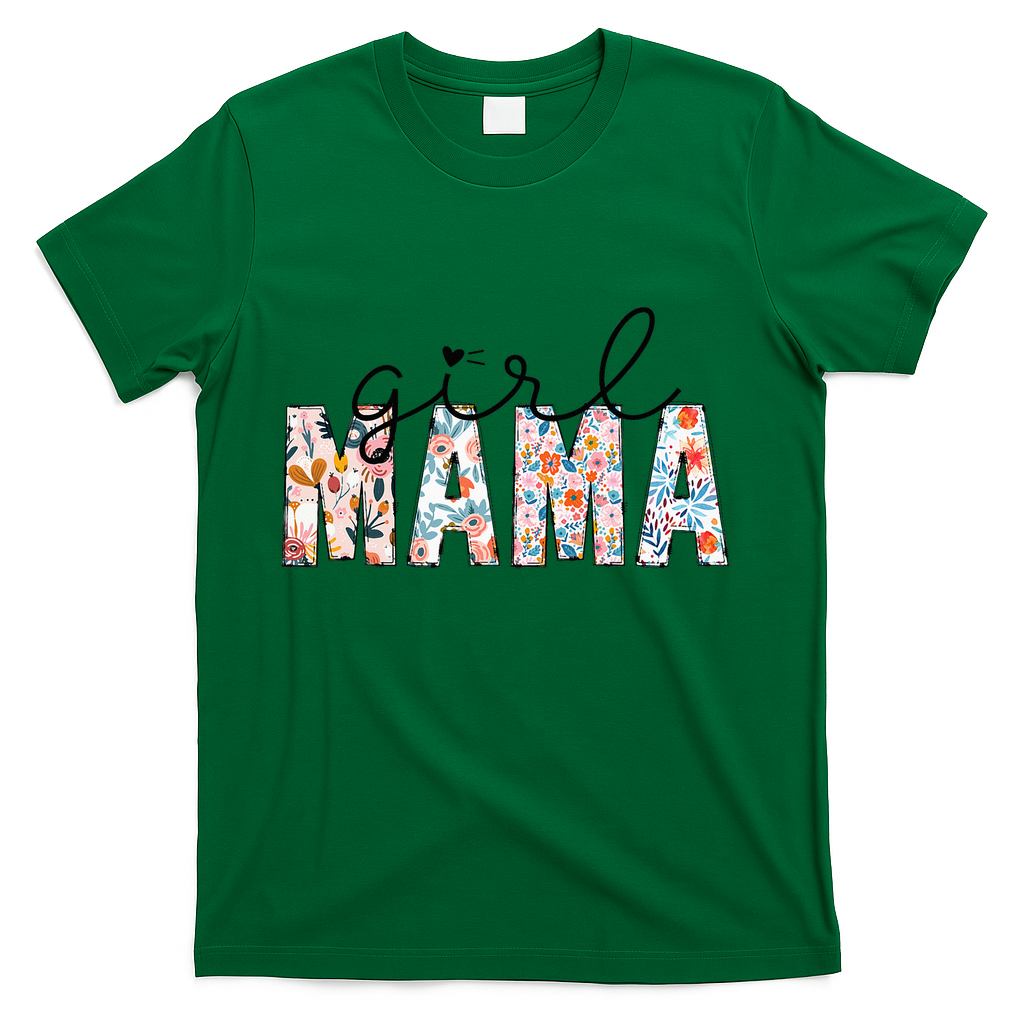 Girl Mama Mom Floral Mothers Funny Vintage T-Shirt