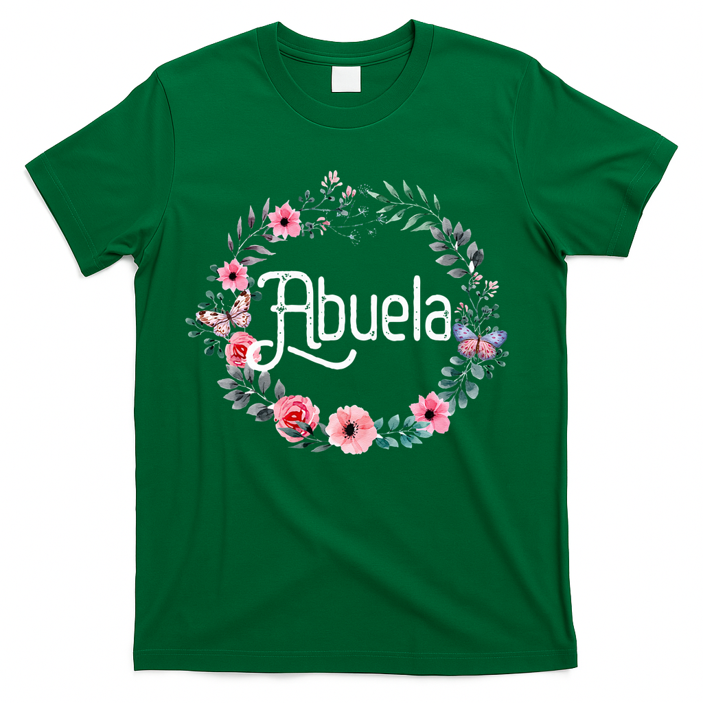 Mother's Day Gift For Spanish Grandma Floral Abuela T-Shirt