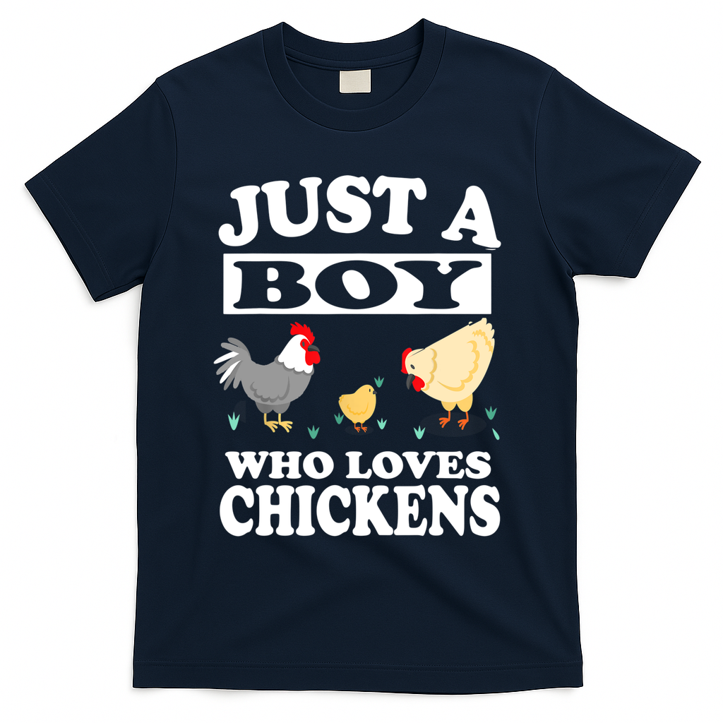 Just A Boy Who Loves Chickens Farm Chicken Gift T-Shirt