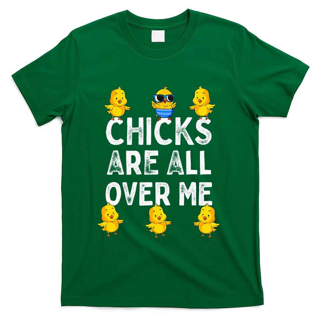 Chicks Are All Over Me Easter Funny Baby Chicken T-Shirt
