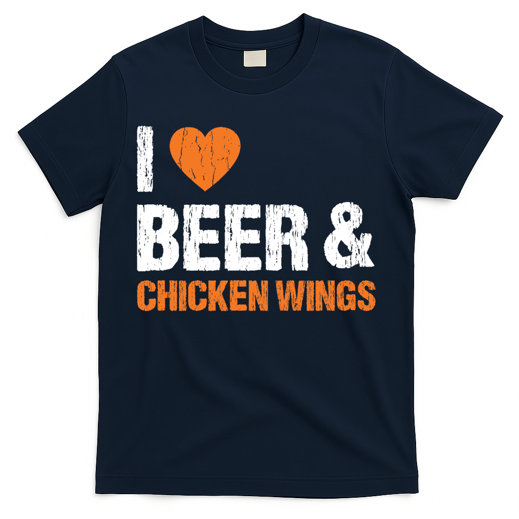 I Love Chicken Wings & Beer Funny Food Eating Lover Gift T-Shirt