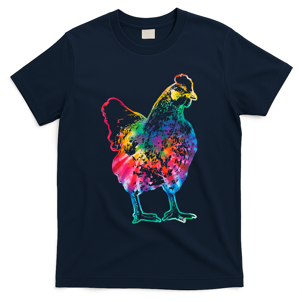 Chicken Tie Dye Hippie Poultry Farmer Farm Vintage Gift T-Shirt