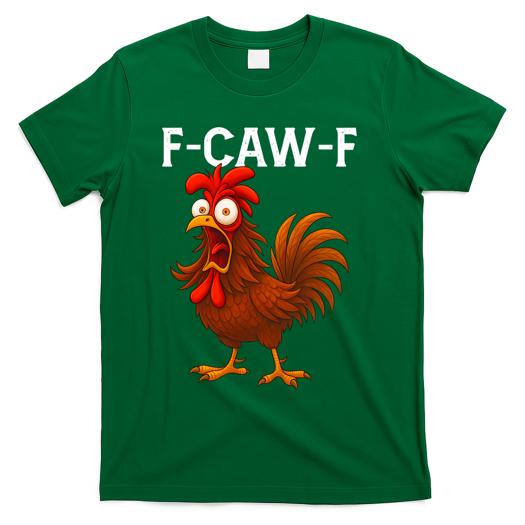 F-CAW-F Rooster Screaming Chicken Meme T-Shirt
