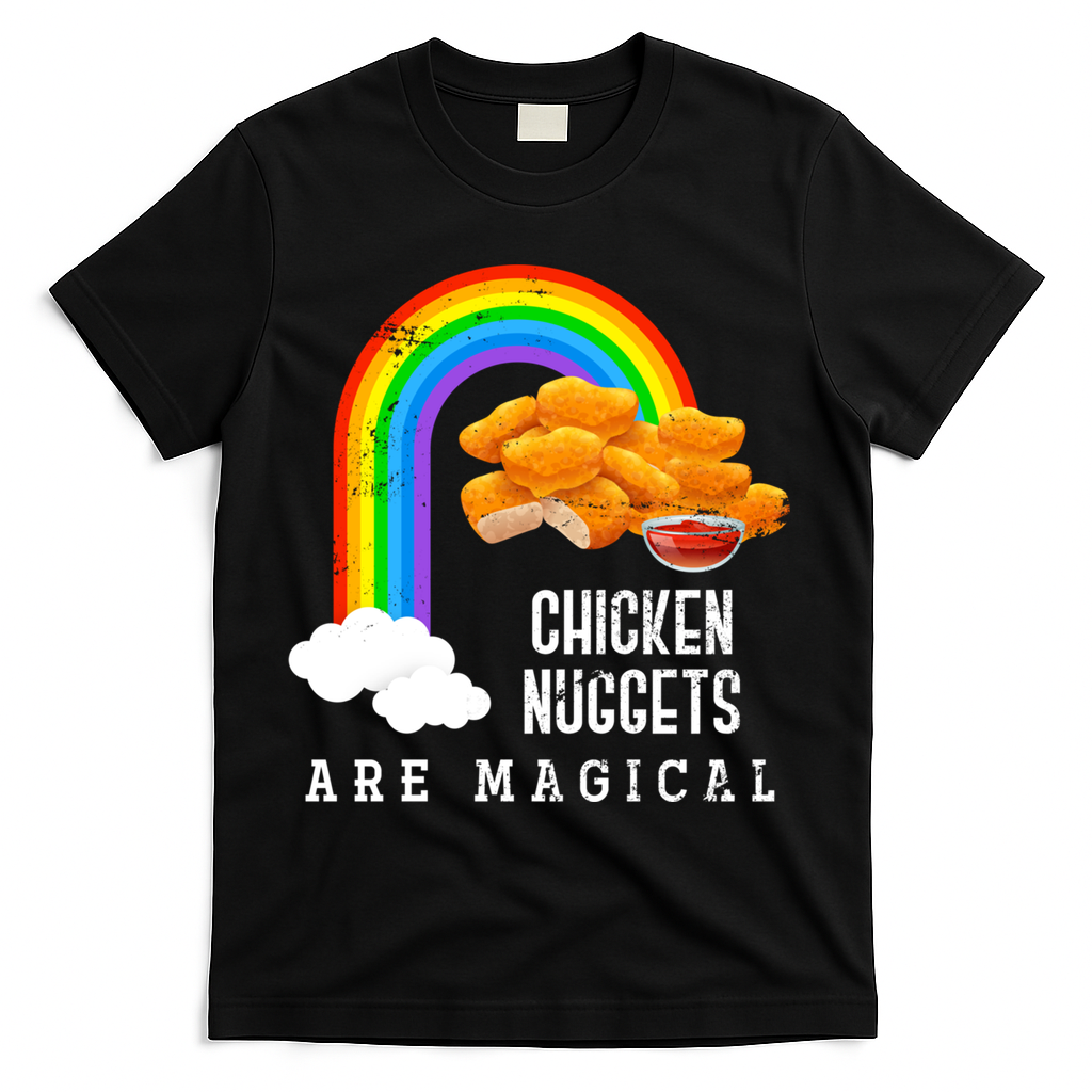 Funny Nuggets Lover Rainbow Gift Fast Food Chicken Nugget Gift T-Shirt