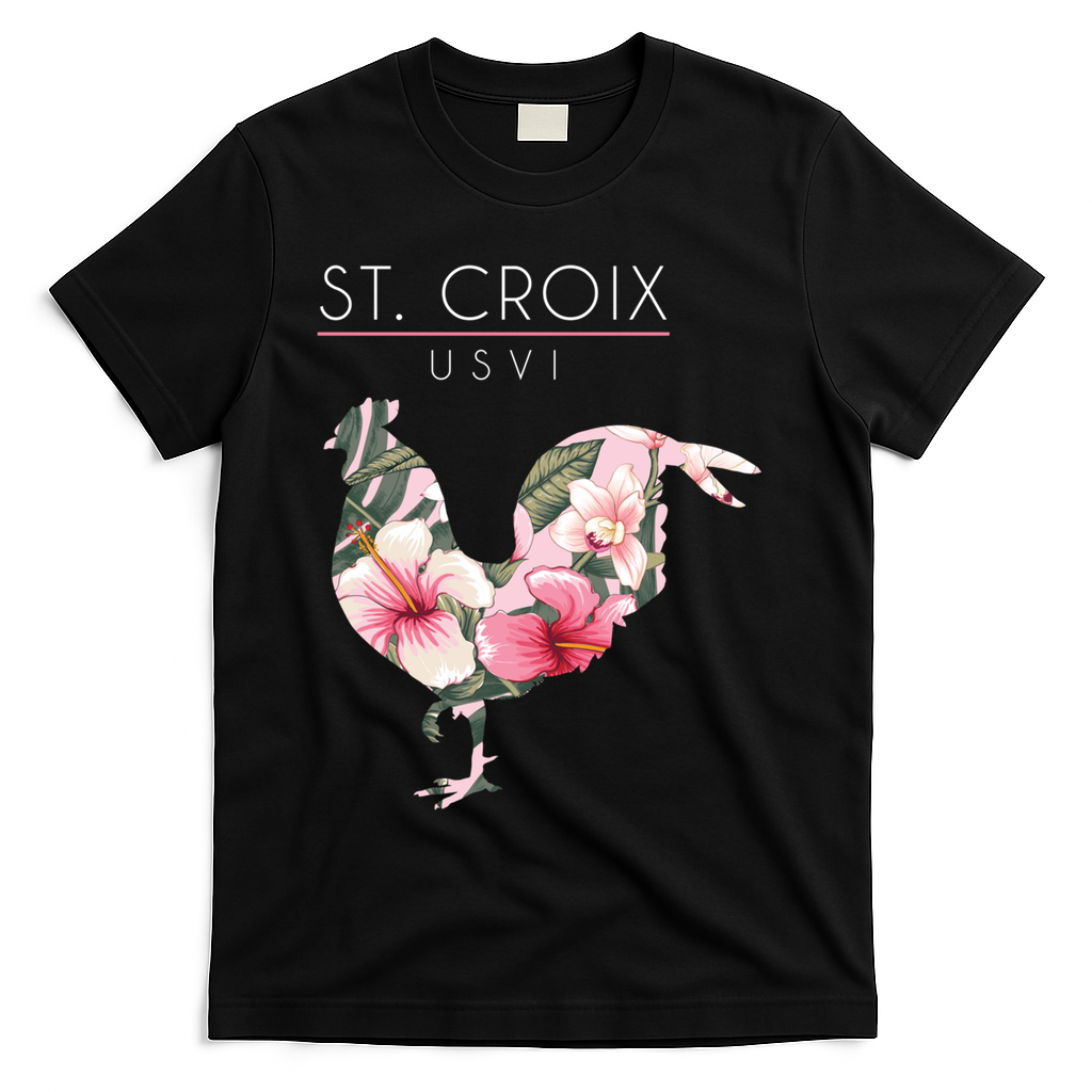 St Croix Usvi Flower Hibiscus Chicken Lover Souvenir Gift T-Shirt