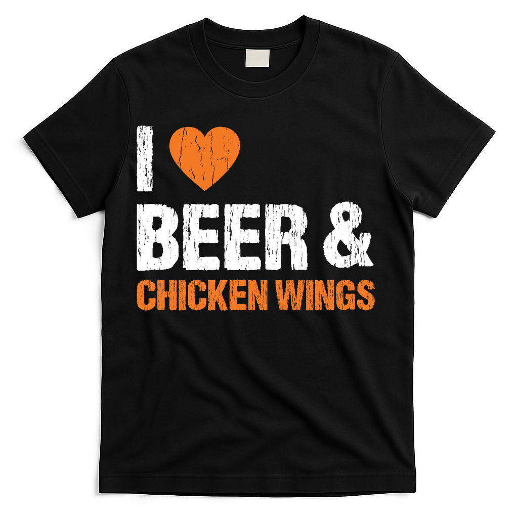 I Love Chicken Wings & Beer Funny Food Eating Lover Gift T-Shirt