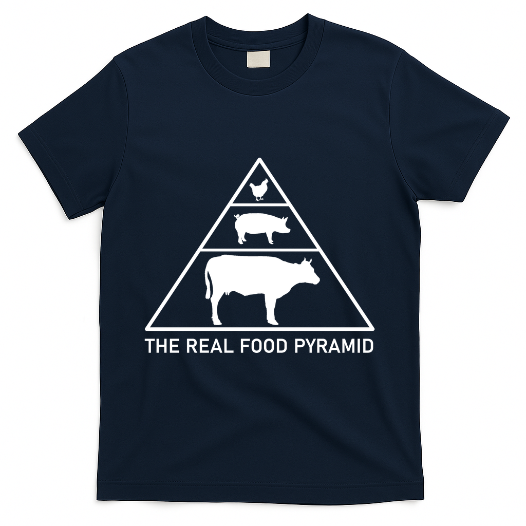 The Real Food Pyramid Beef Pork Chicken T-Shirt