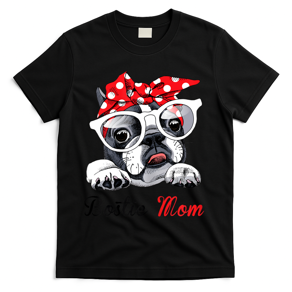 Funny Bostie Mom For Boston Terrier Dogs Lovers T-Shirt
