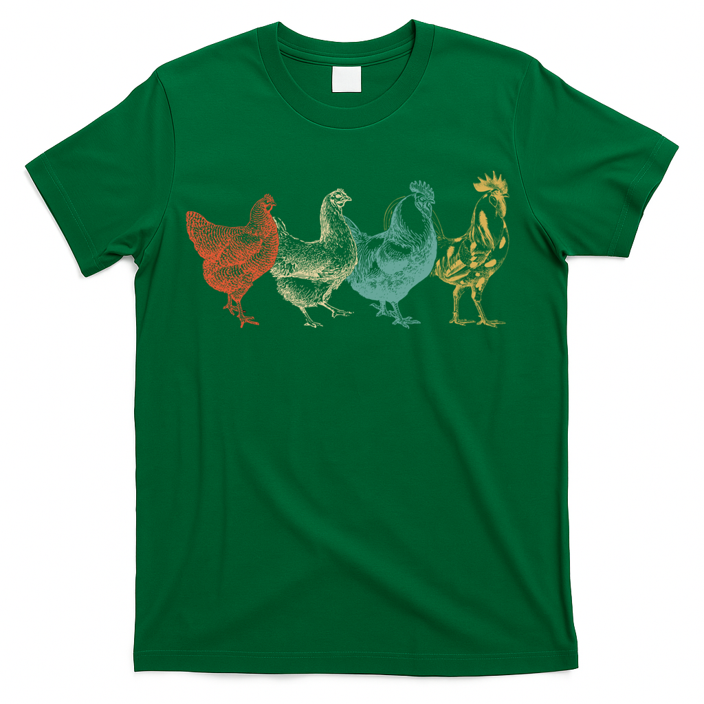 Chicken Retro Vintage Poultry Farmer Women Men Farm Lover Gift T-Shirt