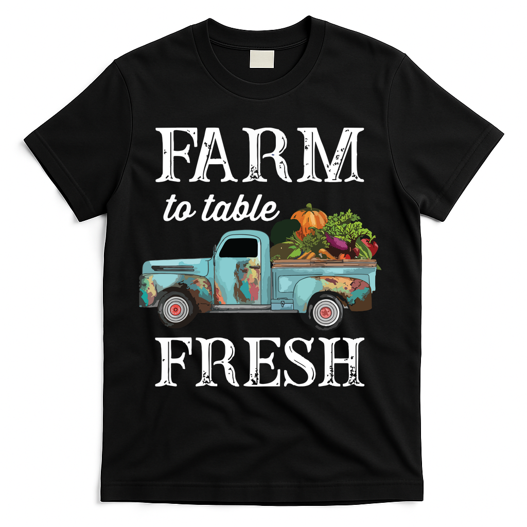 Farm Vegetables Truck Farm To Table Fresh T-Shirt
