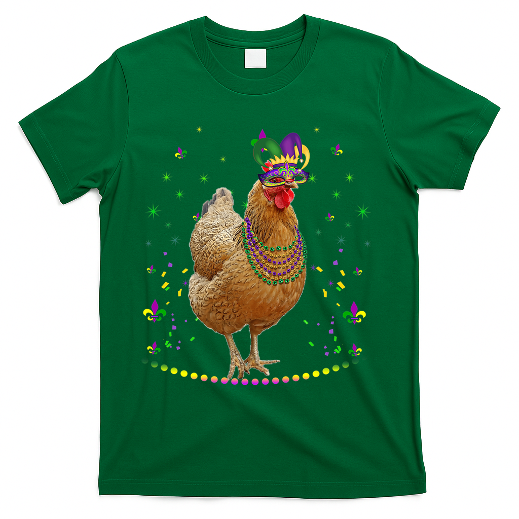 Funny Chicken Lover Cute Mardi Gras Carnival Jester Premium T-Shirt