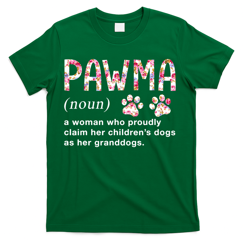 Floral Art Pawma Noun Definition Mama Grandma Dog Lovers TShirt T-Shirt